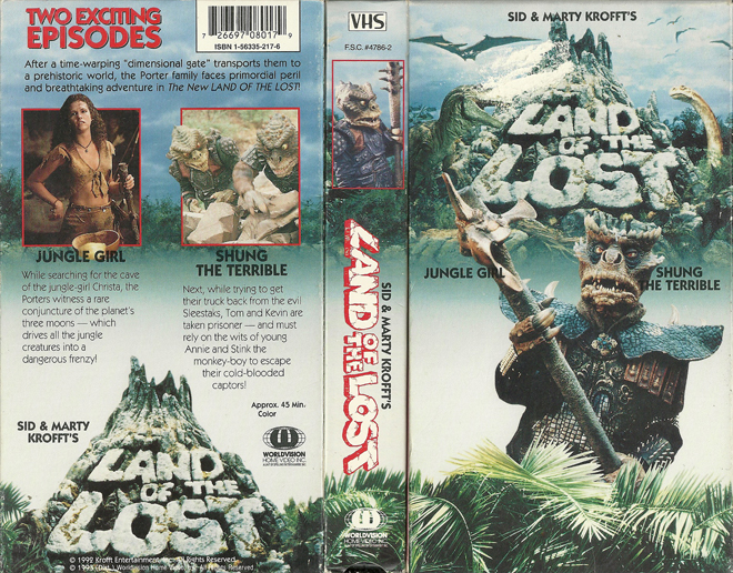 LAND OF THE LOST : JUNGLE GIRL AND SHUNG THE TERRIBLE 80S 1980S VHS COVER