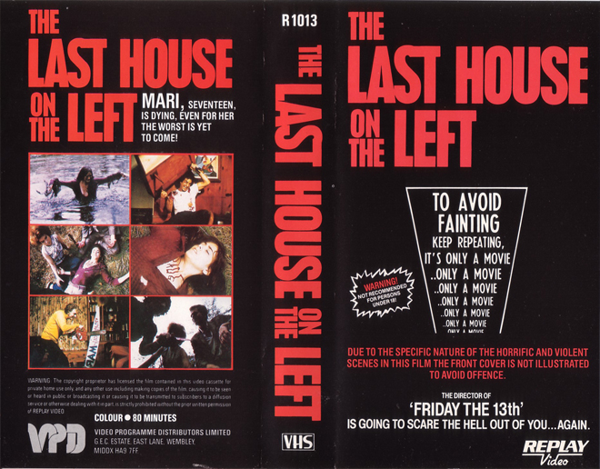 LAST HOUSE ON THE LEFT REPLAY VIDEO VHS COVER