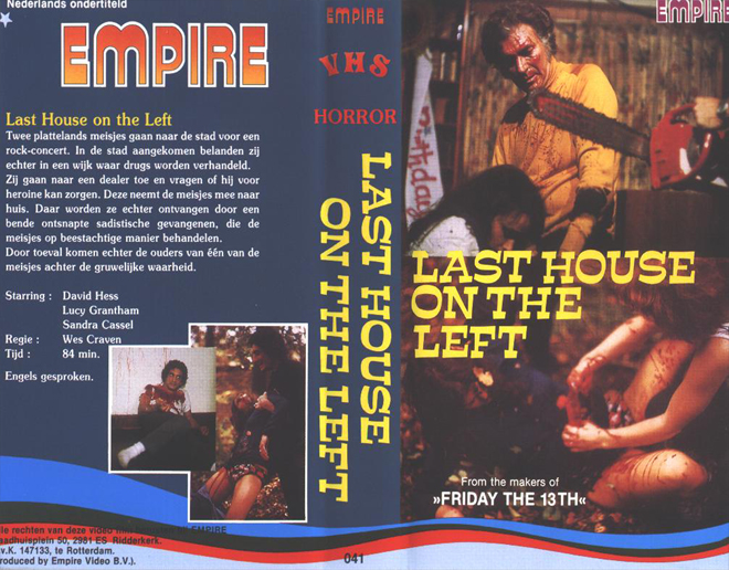 LAST HOUSE ON THE LEFT VHS COVER, VHS COVERS