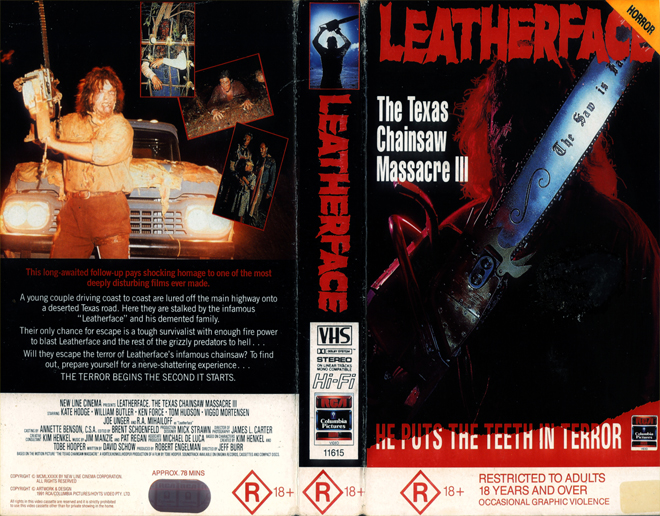 LEATHERFACE, AUSTRALIAN, HORROR, ACTION EXPLOITATION, ACTION, HORROR, SCI-FI, MUSIC, THRILLER, SEX COMEDY,  DRAMA, SEXPLOITATION, VHS COVER, VHS COVERS, DVD COVER, DVD COVERS