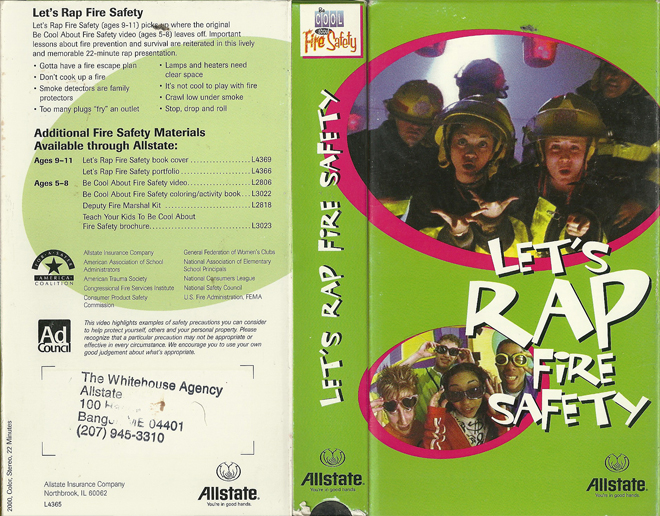 LETS RAP FIRE SAFETY VHS COVER