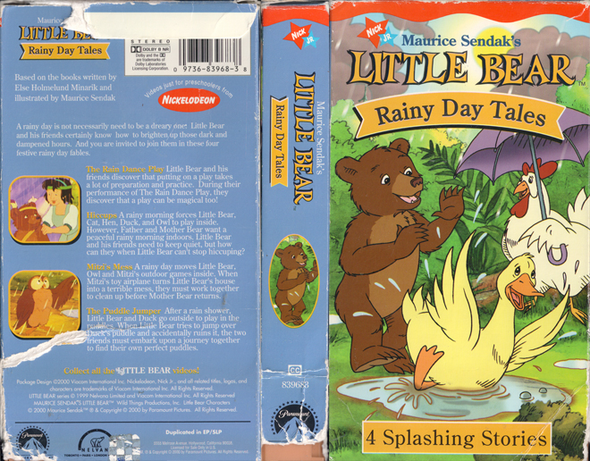 LITTLE BEAR : RAINY DAY TALES VHS COVER, VHS COVERS