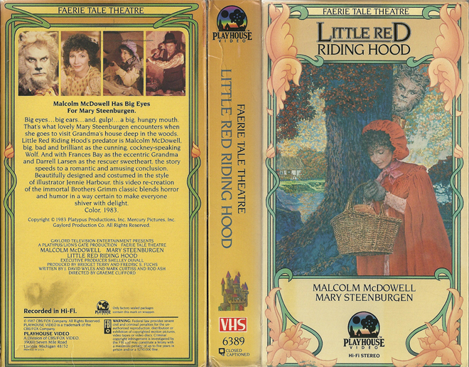 LITTLE RED RIDING HOOD FAERIE TALE THEATRE MALCOLM MCDOWELL MARY STEENBURGEN VHS COVER