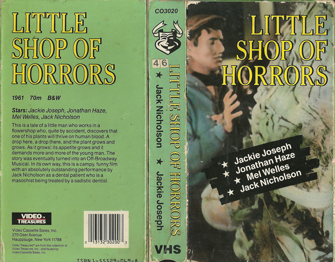 LITTLE SHOP OF HORRORS, 1961, BIG BOX VHS, HORROR, ACTION EXPLOITATION, ACTION, ACTIONXPLOITATION, SCI-FI, MUSIC, THRILLER, SEX COMEDY,  DRAMA, SEXPLOITATION, VHS COVER, VHS COVERS, DVD COVER, DVD COVERS