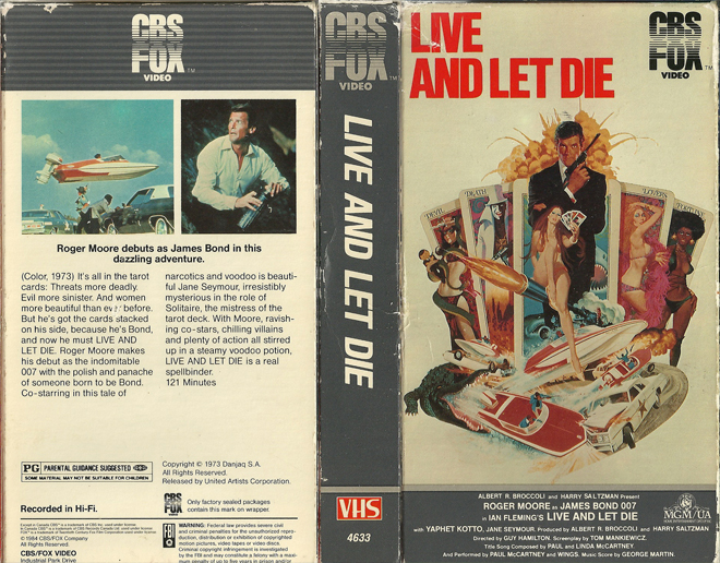 LIVE AND LET DIE VHS COVER