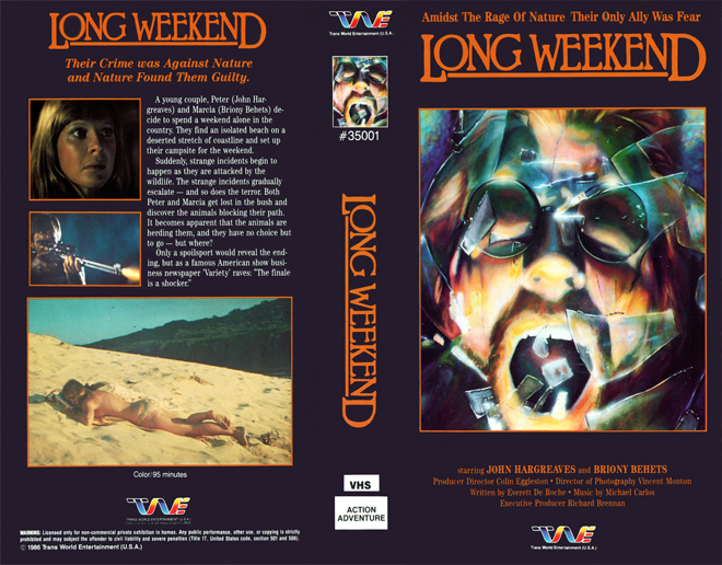 LONG WEEKEND VHS COVER, VHS COVERS