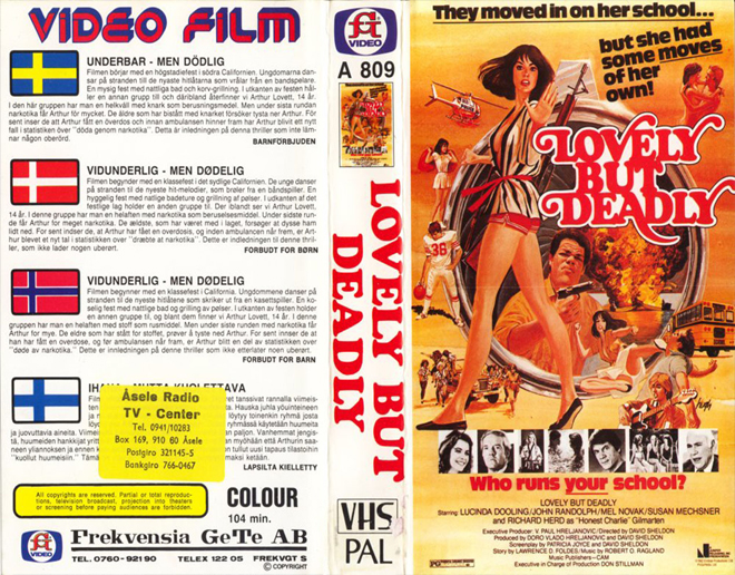 LOVELY BUT DEADLY VHS COVER, VHS COVERS