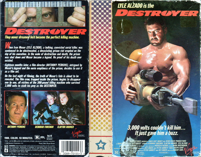 LYLE ALZADO IS THE DESTROYER VHS COVER, VHS COVERS