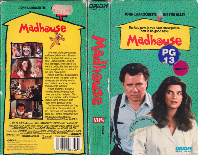 MADHOUSE JOHN LARROQUETTE KIRSTIE ALLEY VHS COVER