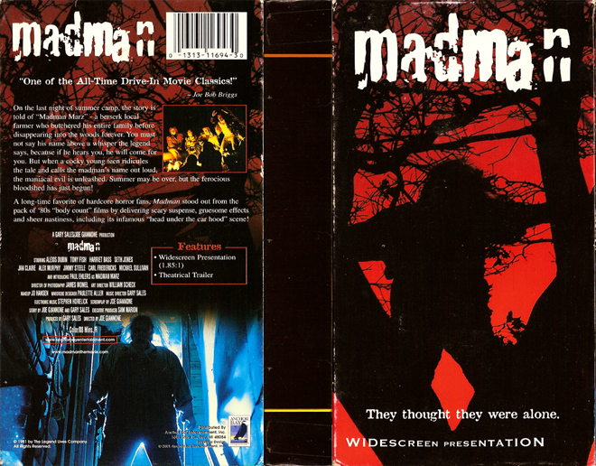 MADMAN WIDESCREEN PRESENTATION VHS COVER