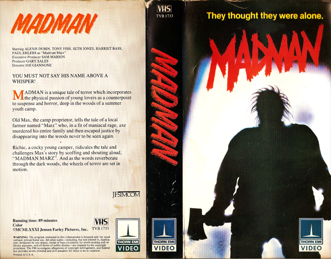 MADMAN VHS COVER
