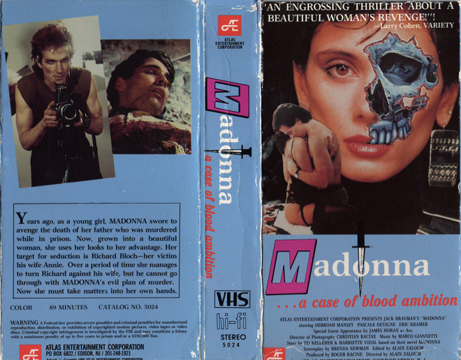 MADONNA : A CASE OF BLOOD AMBITION VHS COVER