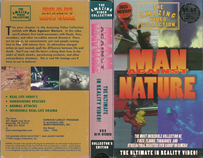 MAN AGAINST NATURE, ACTION VHS COVER, HORROR VHS COVER, BLAXPLOITATION VHS COVER, HORROR VHS COVER, ACTION EXPLOITATION VHS COVER, SCI-FI VHS COVER, MUSIC VHS COVER, SEX COMEDY VHS COVER, DRAMA VHS COVER, SEXPLOITATION VHS COVER, BIG BOX VHS COVER, CLAMSHELL VHS COVER, VHS COVER, VHS COVERS, DVD COVER, DVD COVERS