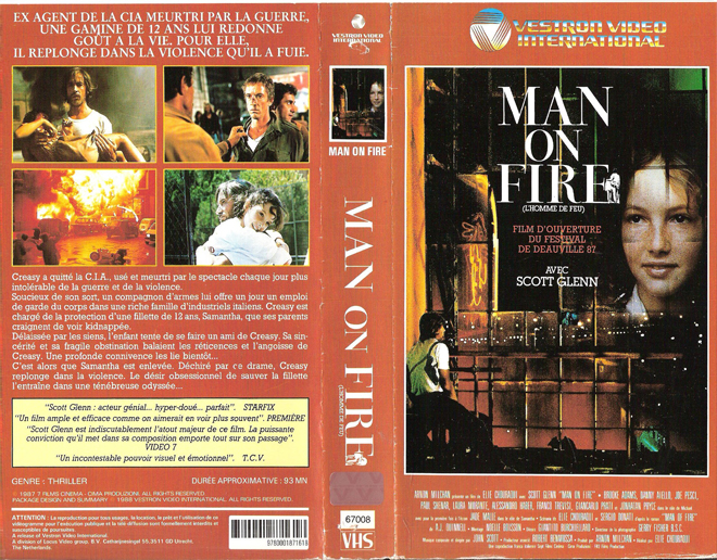 MAN ON FIRE VHS COVER