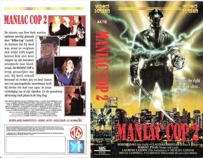 MANIAC COP 2 VHS COVER