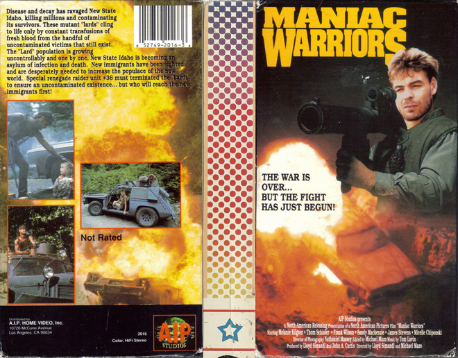 MANIAC-WARRIORS VHS COVER, VHS COVERS