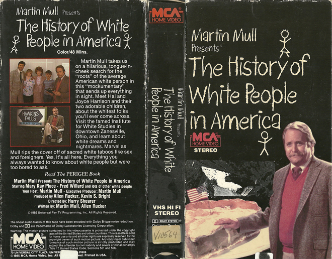 MARTIN MULL PRESENTS THE HISTORY OF WHITE PEOPLE IN AMERICA VHS COVER