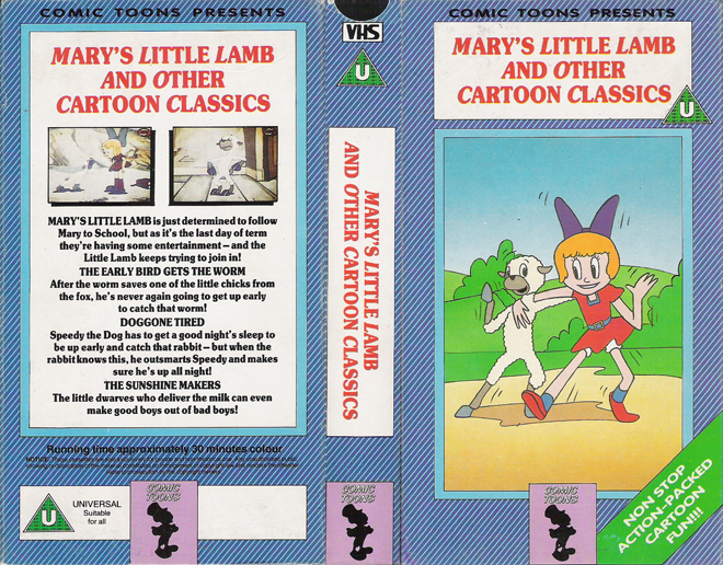 MARYS LITTLE LAMB AND OTHER CARTOON CLASSICS, VHS COVERS, VHS COVER