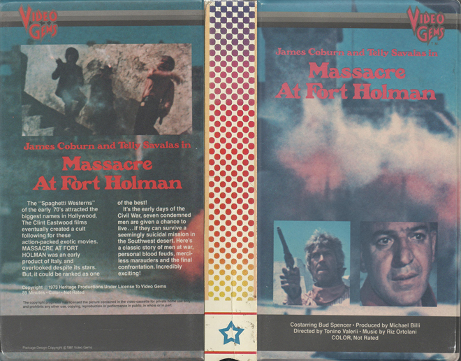 MASSACRE AT FORT HOLMAN VHS COVER, VHS COVERS
