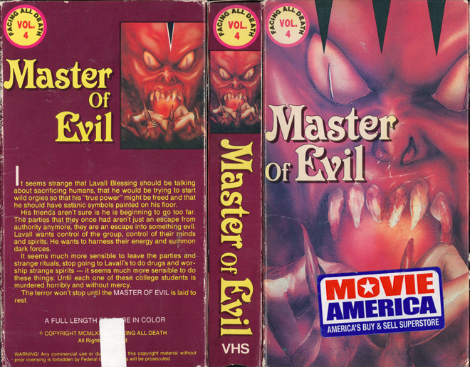 MASTER OF EVIL VHS COVER