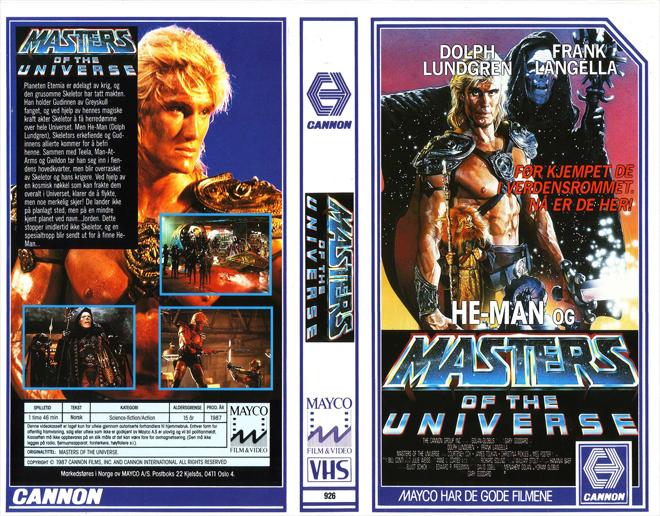 MASTERS OF THE UNIVERSE MOVIE, HORROR, ACTION EXPLOITATION, ACTION, HORROR, SCI-FI, MUSIC, THRILLER, SEX COMEDY, DRAMA, SEXPLOITATION, BIG BOX, CLAMSHELL, VHS COVER, VHS COVERS, DVD COVER, DVD COVERS