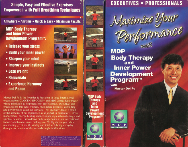 MAXIMIZE YOUR PERFORMANCE WITH MDP BODY THERAPY VHS COVER, VHS COVERS
