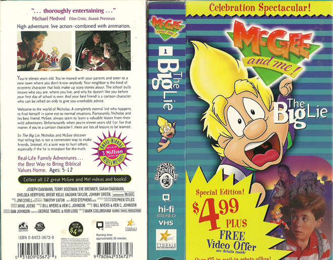 MCGEE AND ME : THE BIG LIE VHS COVER