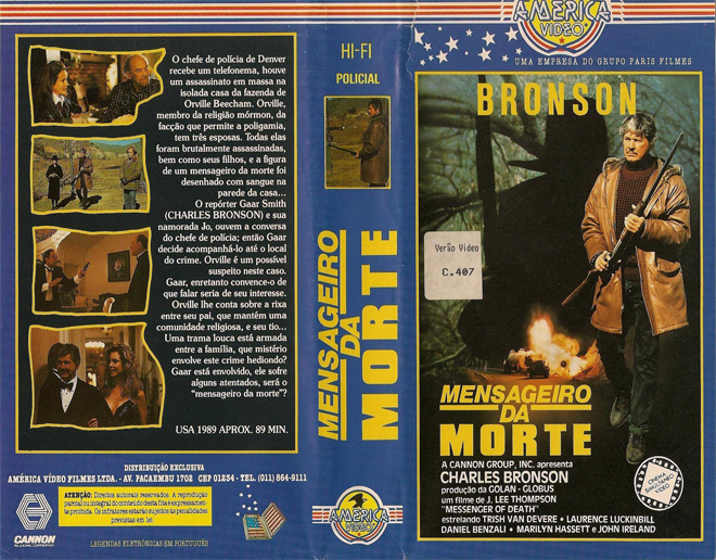 MENSAGEIRO DA MORTE VHS COVER, VHS COVERS
