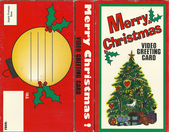 MERRY CHRISTMAS VIDEO GREETING CARD VHS COVER, VHS COVERS