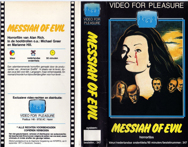 MESSIAH OF EVIL HORROR MOVIE VHS COVER