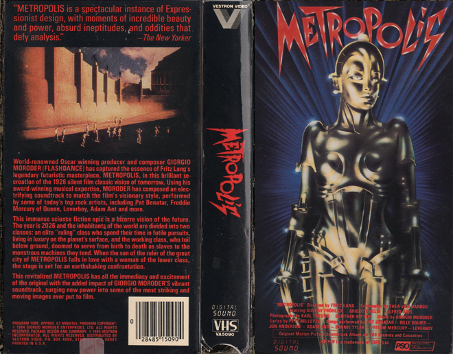METROPOLIS VHS COVER, VHS COVERS