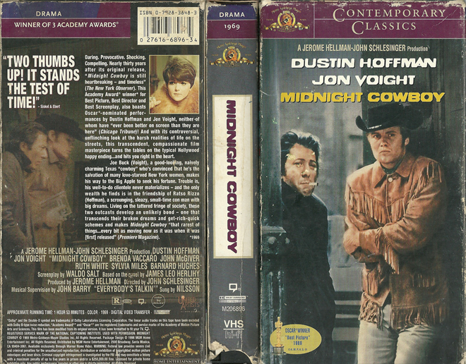 MIDNIGHT COWBOY VHS COVER