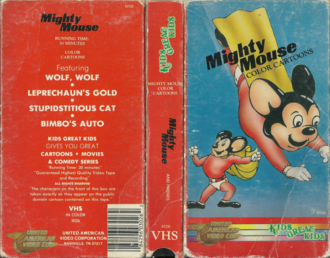 MIGHTY MOUSE, ACTION VHS COVER, HORROR VHS COVER, BLAXPLOITATION VHS COVER, HORROR VHS COVER, ACTION EXPLOITATION VHS COVER, SCI-FI VHS COVER, MUSIC VHS COVER, SEX COMEDY VHS COVER, DRAMA VHS COVER, SEXPLOITATION VHS COVER, BIG BOX VHS COVER, CLAMSHELL VHS COVER, VHS COVER, VHS COVERS, DVD COVER, DVD COVERS