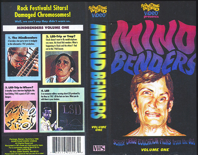 MIND BENDERS SCARY DRUG EDUCATION FILMS FROM THE 60S SOMETHING WEIRD VIDEO SWV VHS COVER
