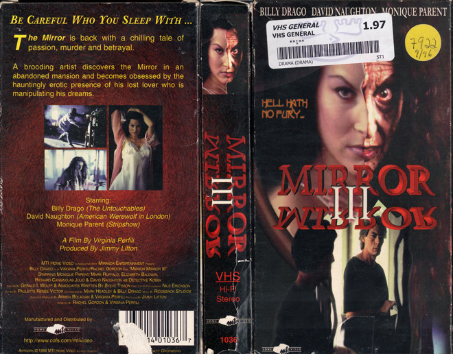 MIRROR MIRROR 3 VHS COVER, VHS COVERS