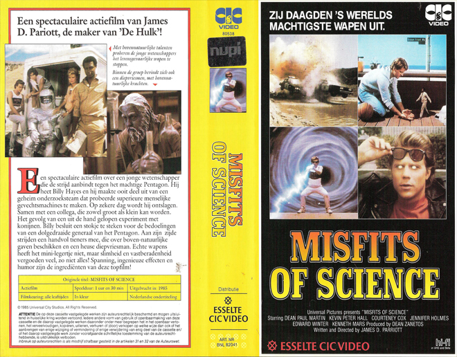 MISFITS OF SCIENCE VHS COVER