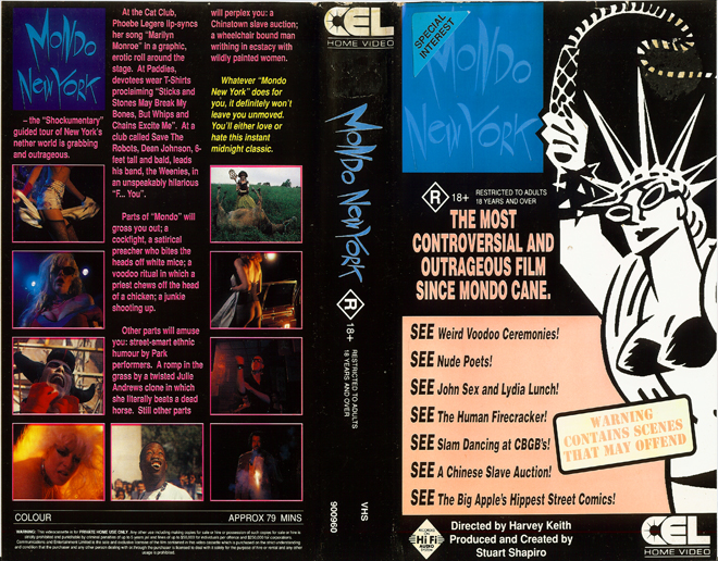 MONDO NEW YORK AUSTRALIAN VHS COVER, VHS COVERS