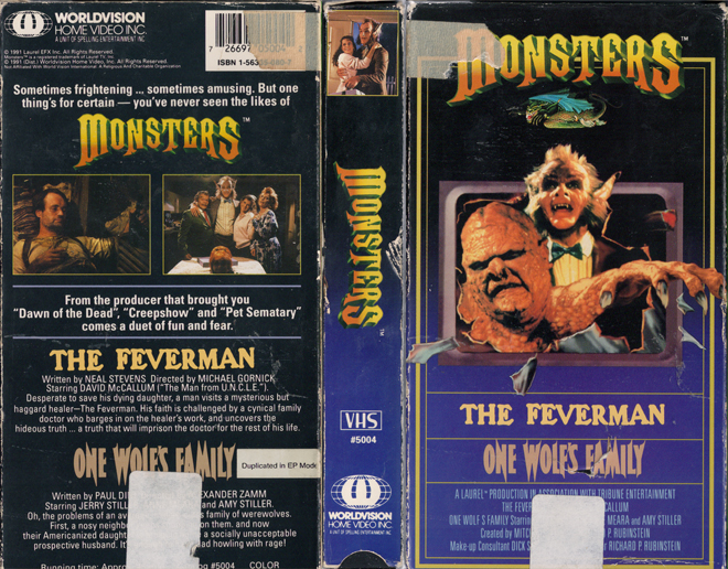 MONSTERS : THE FEVERMAN AND ONE WOLFS FAMILY VHS COVER