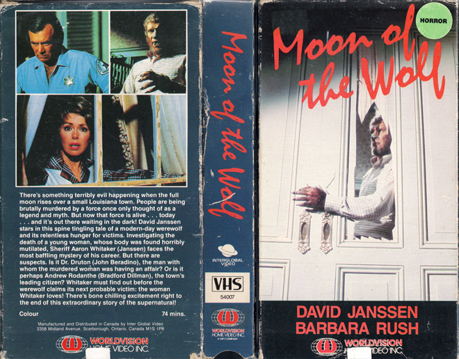 MOON OF THE WOLF VHS COVER, VHS COVERS