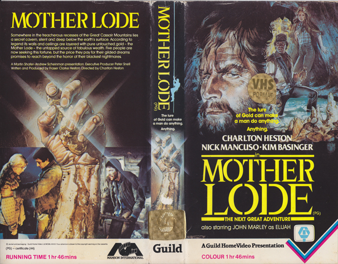 MOTHER LODE THE NEXT GREAT ADVENTURE, BIG BOX VHS, HORROR, ACTION EXPLOITATION, ACTION, ACTIONXPLOITATION, SCI-FI, MUSIC, THRILLER, SEX COMEDY,  DRAMA, SEXPLOITATION, VHS COVER, VHS COVERS, DVD COVER, DVD COVERS