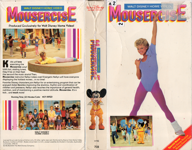 MOUSERCISE WALT DISNEY HOME VIDEO WORKOUT VHS COVER, VHS COVERS