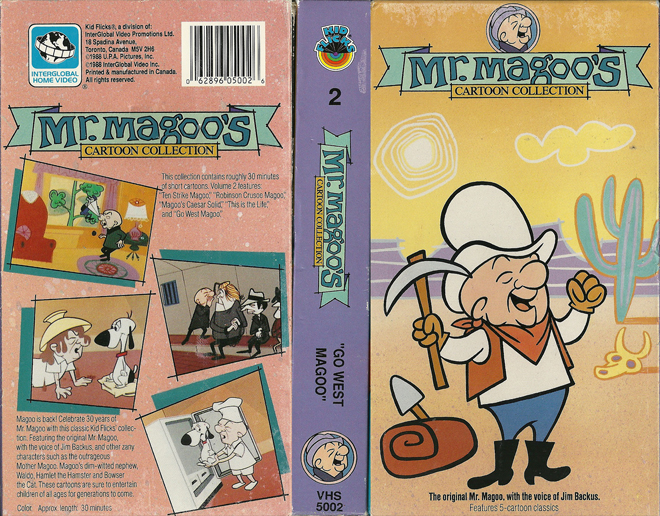 MR MAGOO'S CARTOON COLLECTION : GO WEST MAGOO VHS COVER