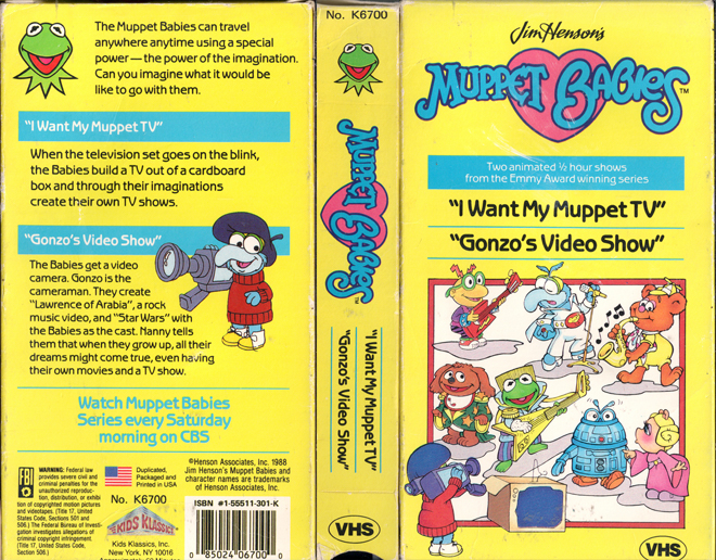 MUPPET BABIES : I WANT MY MUPPET TV AND GONZOS VIDEO SHOW