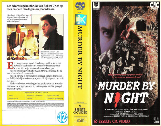 MURDER BY NIGHT, HORROR, ACTION EXPLOITATION, ACTION, ACTIONXPLOITATION, SCI-FI, MUSIC, THRILLER, SEX COMEDY,  DRAMA, SEXPLOITATION, VHS COVER, VHS COVERS, DVD COVER, DVD COVERS