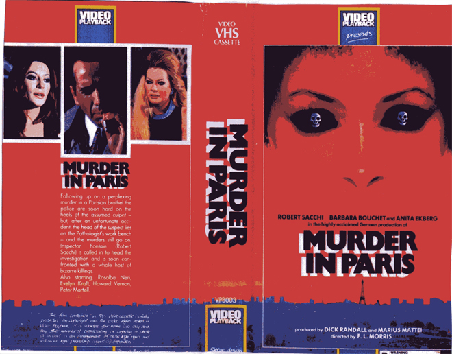 MURDER IN PARIS, VHS COVERS