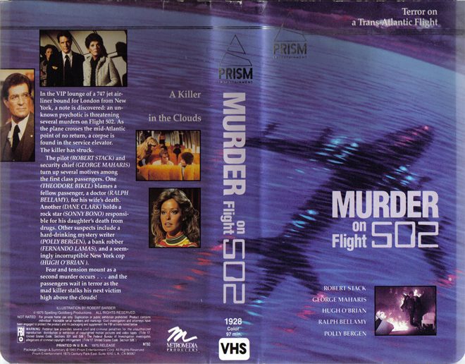 MURDER ON FLIGHT 502, HORROR, ACTION EXPLOITATION, ACTION, HORROR, SCI-FI, MUSIC, THRILLER, SEX COMEDY,  DRAMA, SEXPLOITATION, VHS COVER, VHS COVERS, DVD COVER, DVD COVERS