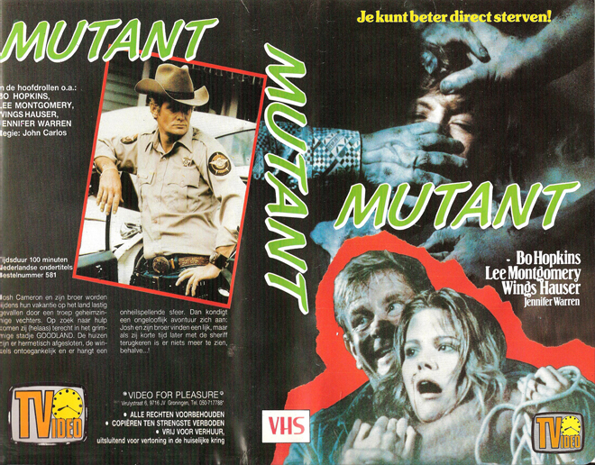 MUTANT BO HOPKINS VHS COVER