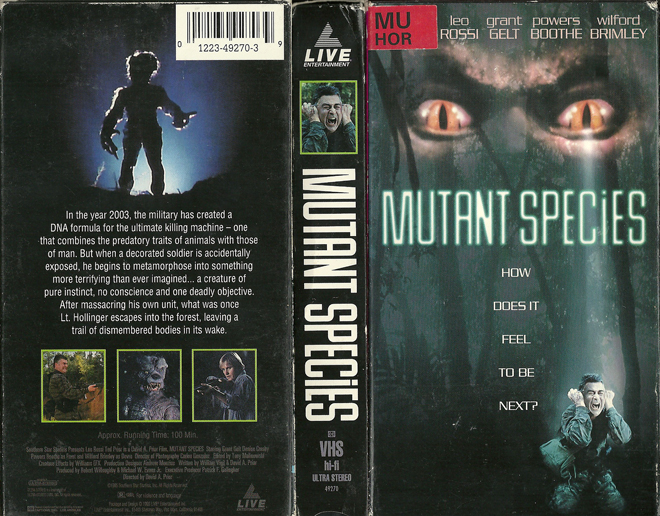 MUTANT SPECIES VHS COVER