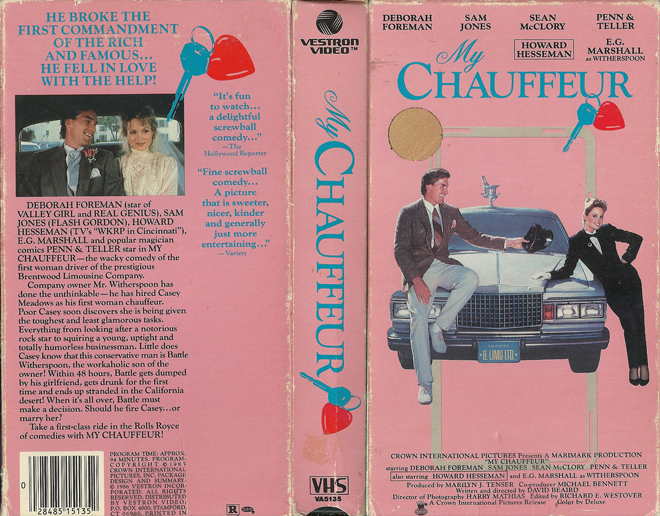 MY CHAUFFEUR VESTRON VIDEO VHS COVER