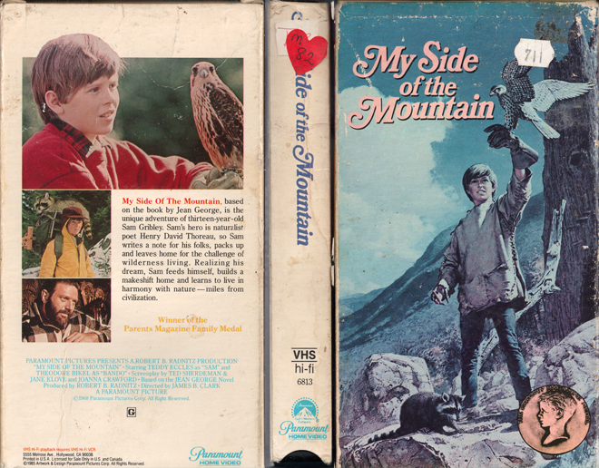 MY SIDE OF THE MOUNTAIN VHS COVER, VHS COVERS